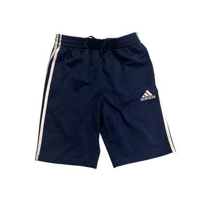 Adidas® Navy Three Stripe Athletic Shorts(S)