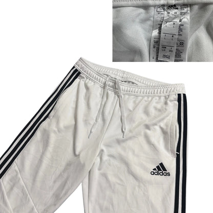 Adidas® White Three Stripe Athletic Shorts(L)