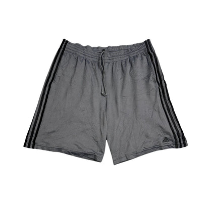 Adidas® Grey Three Stripe Athletic Shorts(XL)