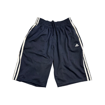 Adidas® Navy Three Stripe Athletic Shorts(S)
