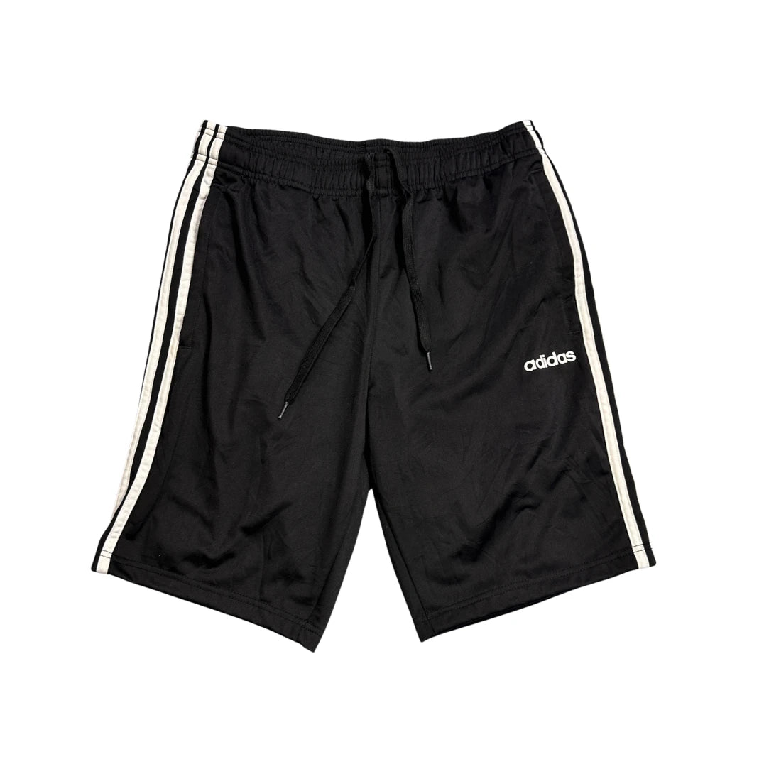 Adidas® Black Three Stripe Athletic Shorts(L)