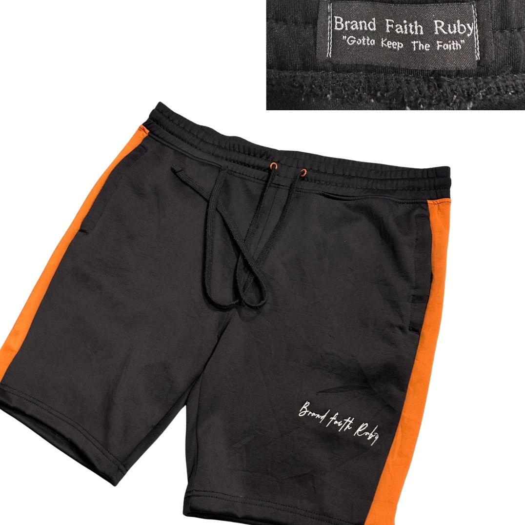 Brand Faith Ruby® Black Orange Casual Shorts(2XL)