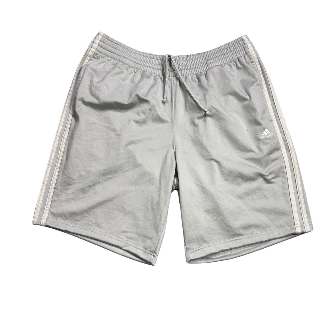 Adidas® Light Grey Three Stripe Athletic Shorts(XL)