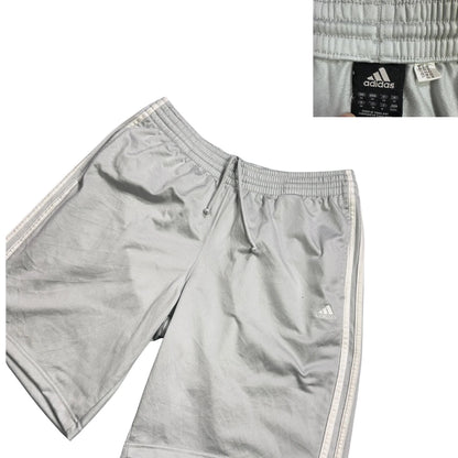 Adidas® Light Grey Three Stripe Athletic Shorts(XL)