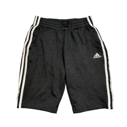 Adidas® Charcoal Three Stripe Athletic Shorts(S)