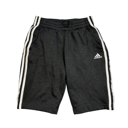 Adidas® Charcoal Three Stripe Athletic Shorts(S)
