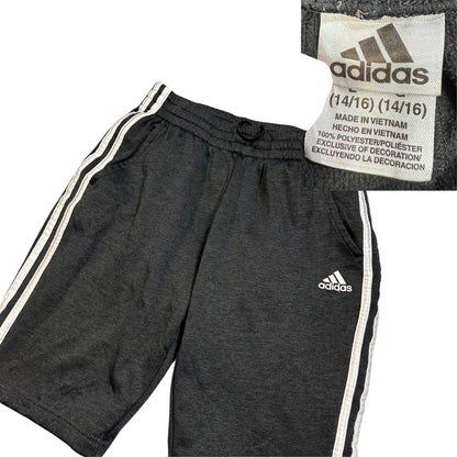 Adidas® Charcoal Three Stripe Athletic Shorts(S)
