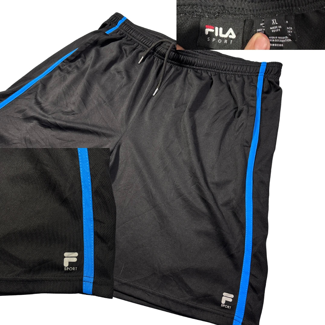 Fila® Sport Black Blue Piping Shorts(XL)