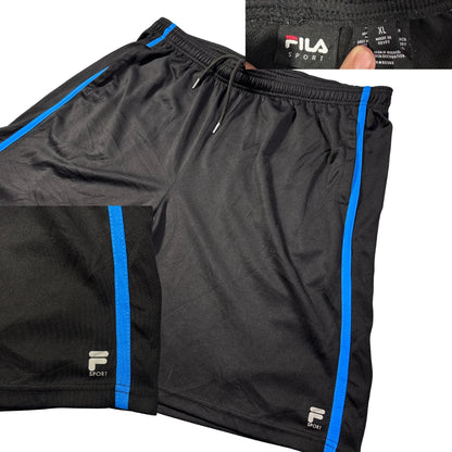Fila® Sport Black Blue Piping Shorts(XL)