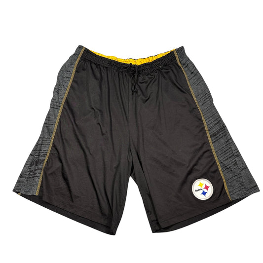 Steelers black and yellow NFL training shorts