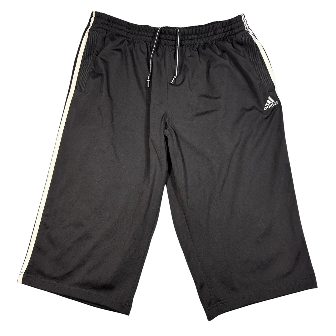 Adidas® Black Athletic 3 quarter shorts Striped-XL