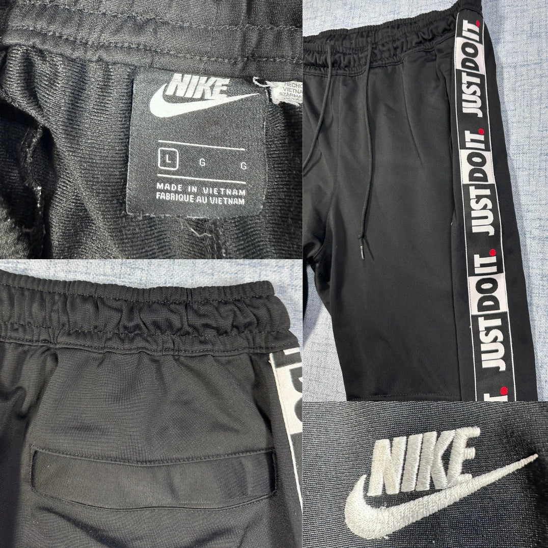 Nike® Black Shorts Logo Tape-L