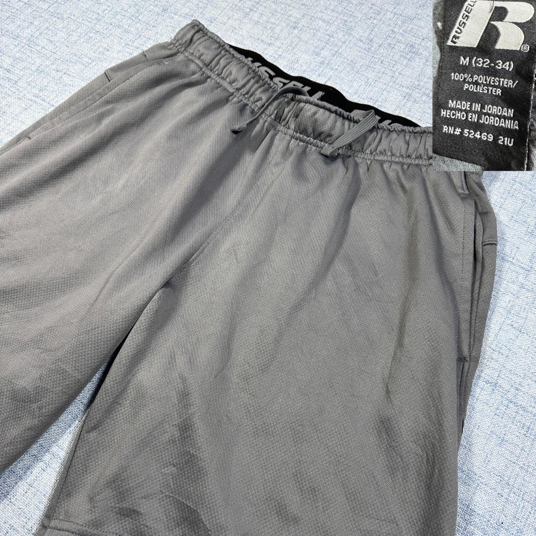 Russell® Gray Athletic Shorts Mesh Panel-M