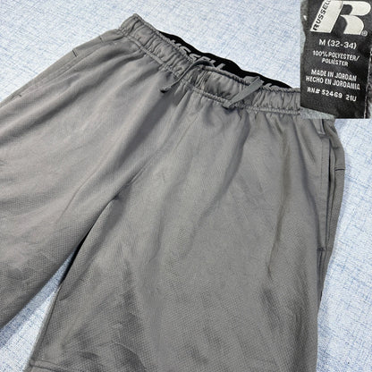 Russell® Gray Athletic Shorts Mesh Panel-M