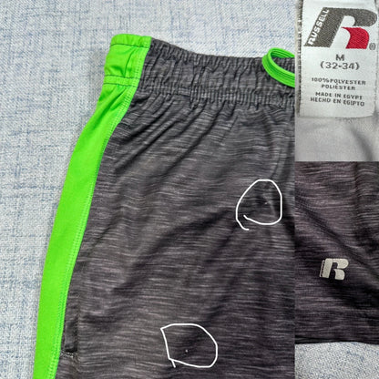 Russell® Gray Shorts Neon Stripe-M