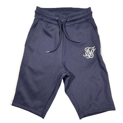 SikSilk® Navy Shorts Side Stripe-XS