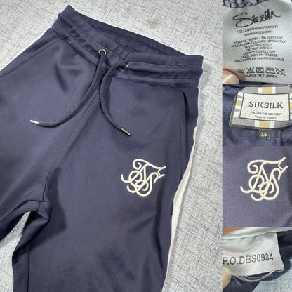 SikSilk® Navy Shorts Side Stripe-XS