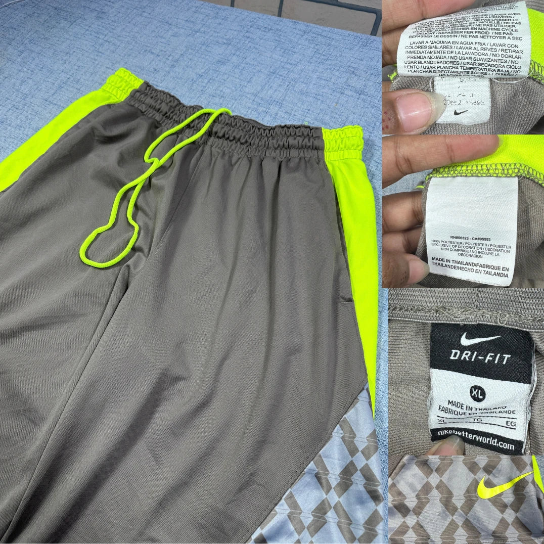 Nike® Grey Dri-Fit Shorts Volt Panel-XL