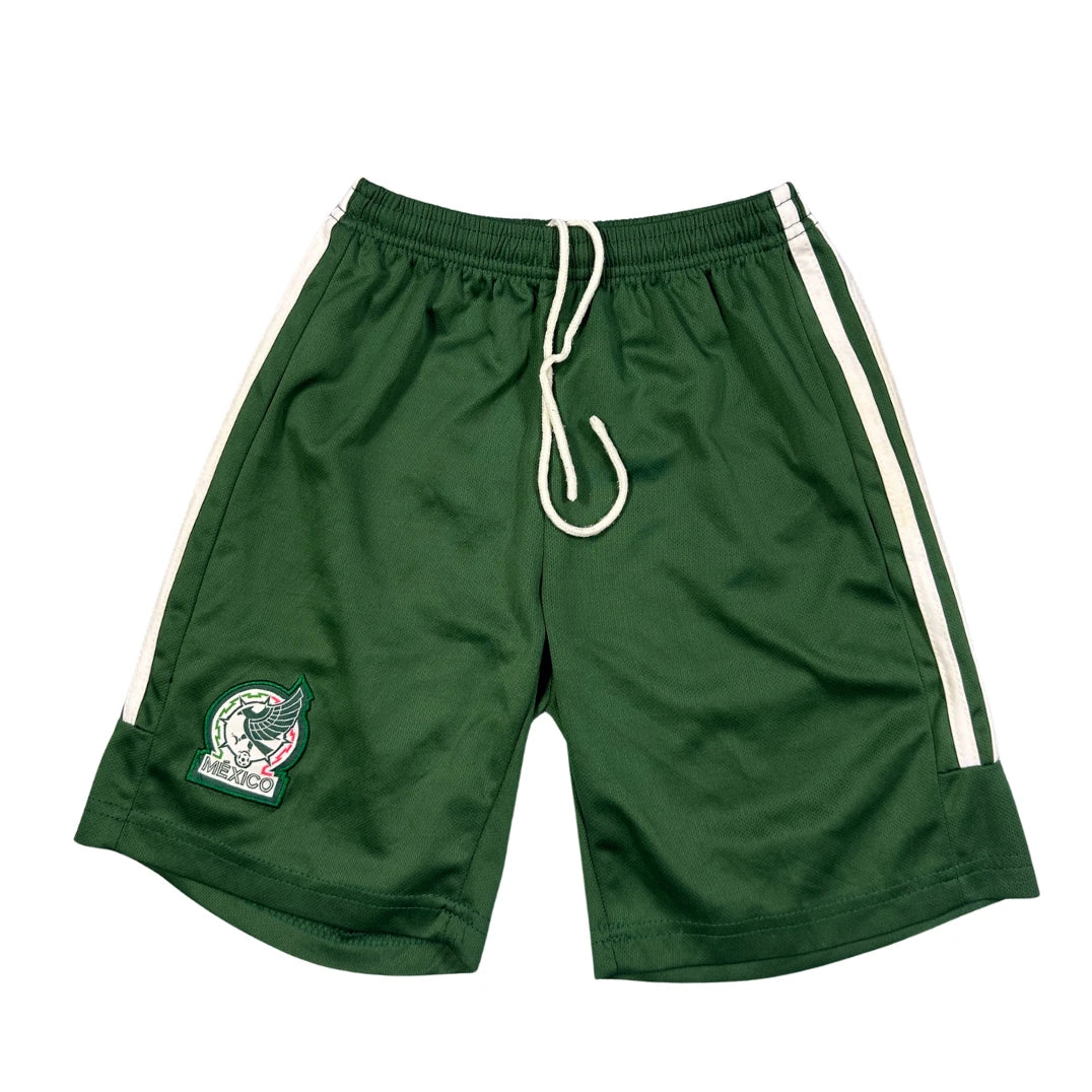 Unbranded Green Football Shorts White Side Stripes-XS
