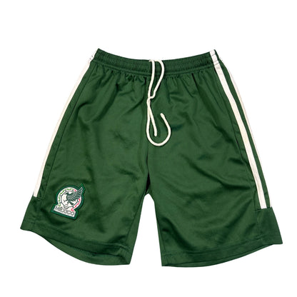 Unbranded Green Football Shorts White Side Stripes-XS