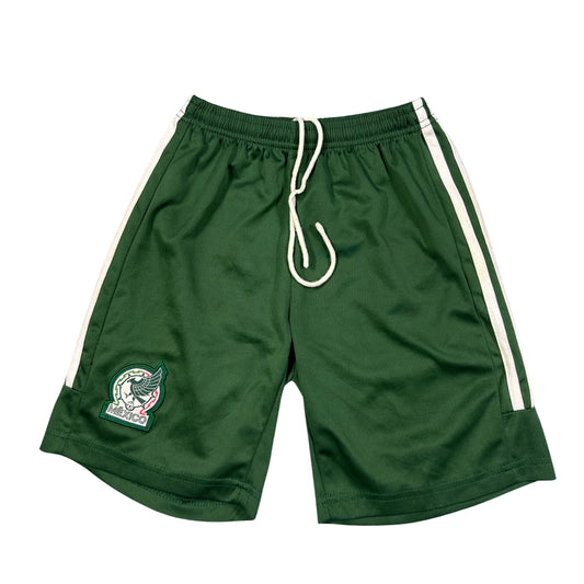 Unbranded Green Football Shorts White Side Stripes-XS
