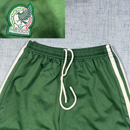 Unbranded Green Football Shorts White Side Stripes-XS