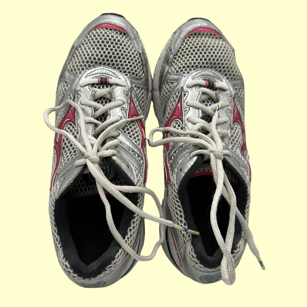 Mizuno Wave Rider Running Shoes – Silver/Pink (Original, Preloved)  US 9 / EU 40