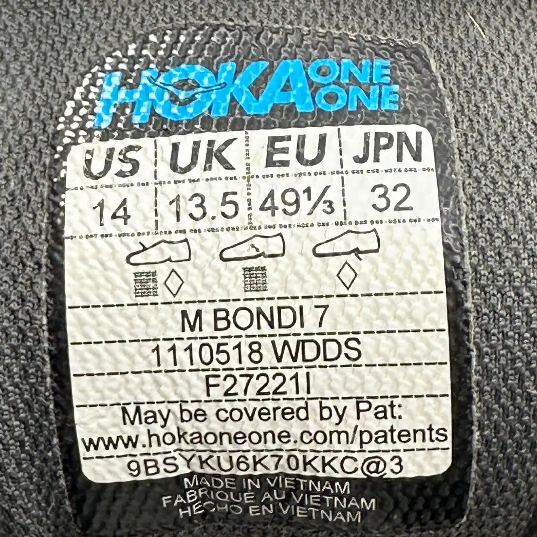 Hoka One One Bondi 7 Grey – Men’s Premium Max Cushion Running Shoes (US 14 | EU 49⅓)