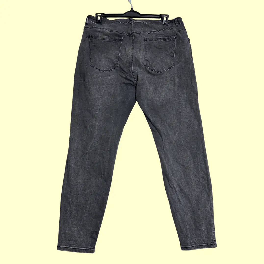 MS Mode black washed jeans with a modern distressed design