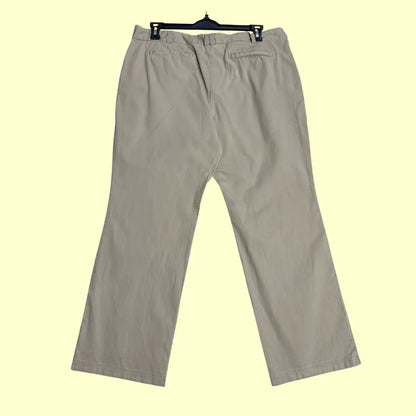 Classic Lands’ End khaki pants, made from 100% cotton for a comfortable and breathable fit