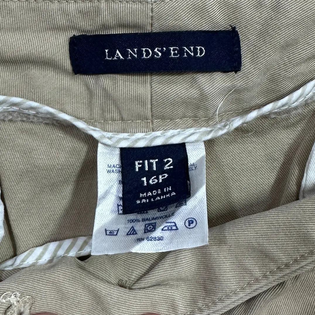 Classic Lands’ End khaki pants, made from 100% cotton for a comfortable and breathable fit