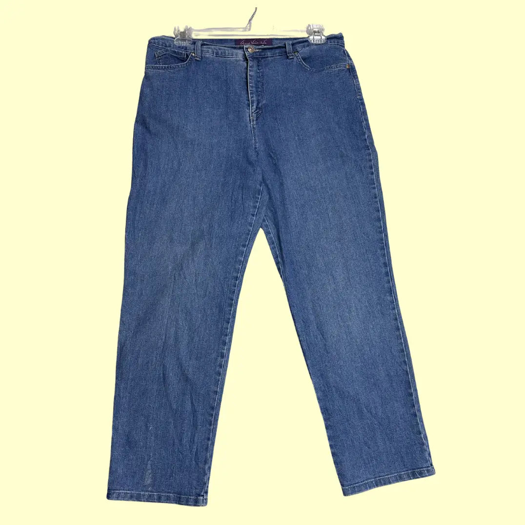 Classic Gloria Vanderbilt jeans in a timeless blue wash.