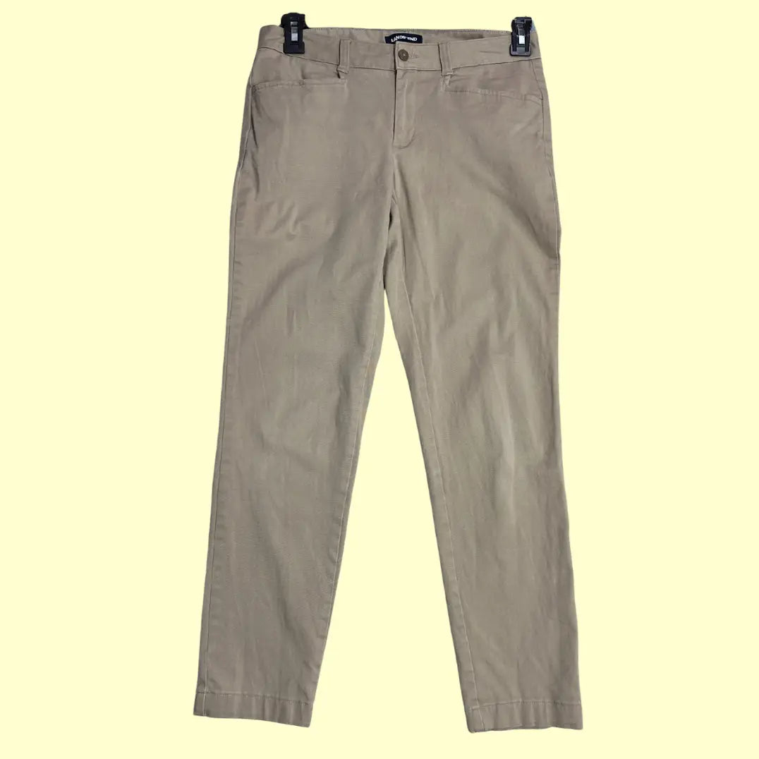 Lands’ End slim-fit khaki pants,
