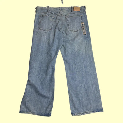Old Navy “The Authentic” loose fit jeans in a light blue wash.