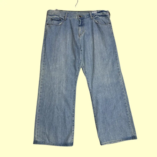 Old Navy “The Authentic” loose fit jeans in a light blue wash.