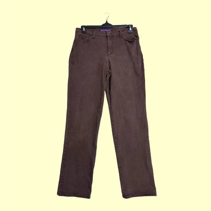 Gloria Vanderbilt Amanda Classic Jeans in a rare chocolate brown shade.