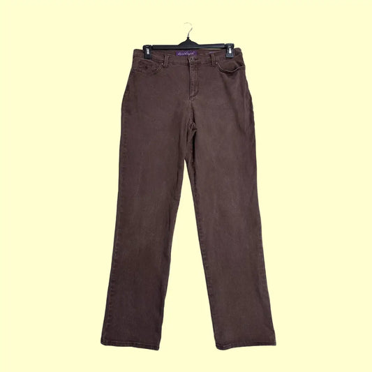 Gloria Vanderbilt Amanda Classic Jeans in a rare chocolate brown shade.