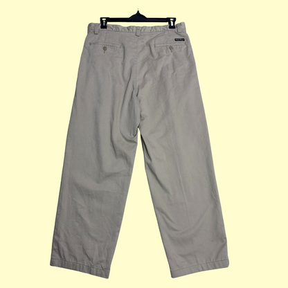 Eddie Bauer Wrinkle-Resistant Relaxed Fit Chinos in khaki beige