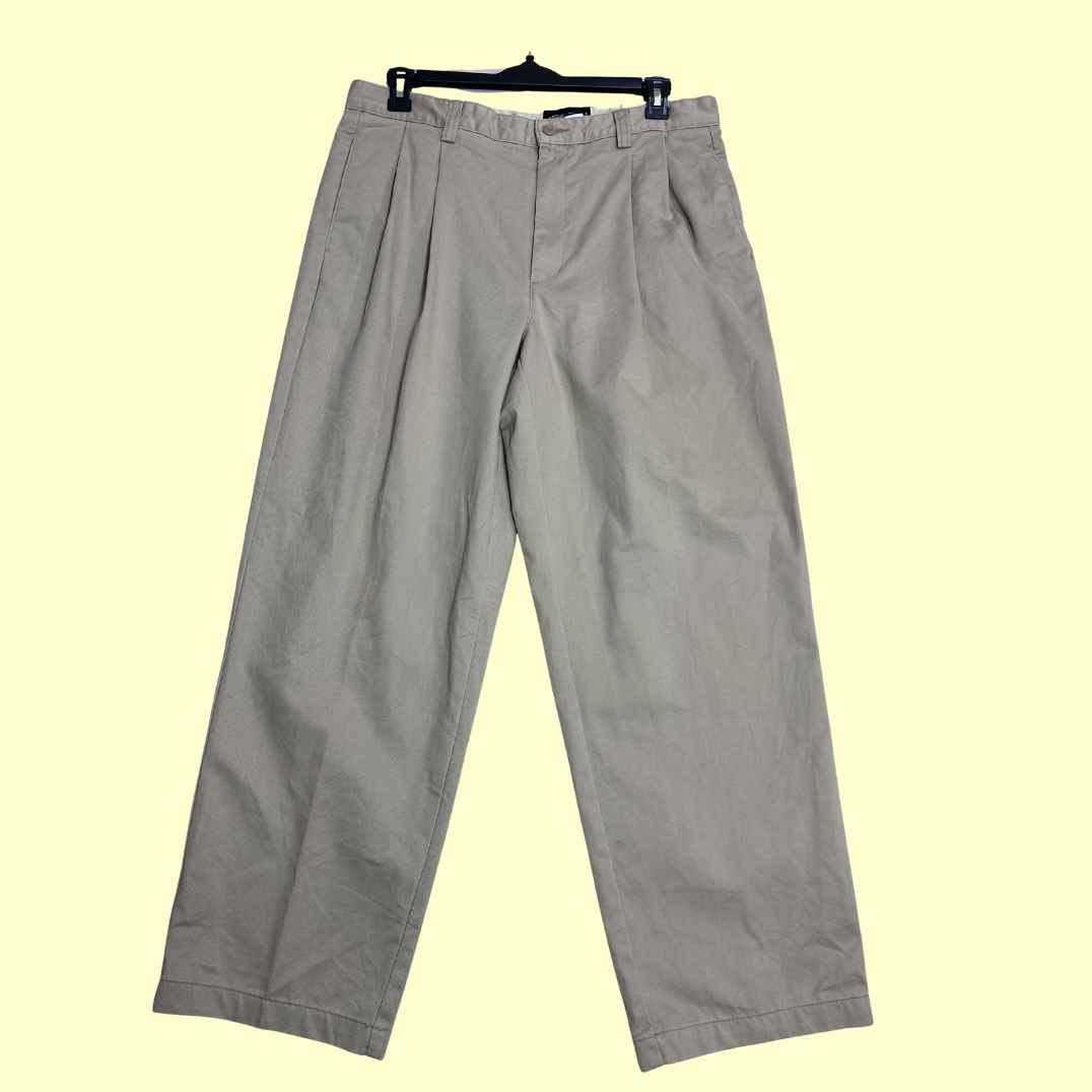 Eddie Bauer Wrinkle-Resistant Relaxed Fit Chinos in khaki beige