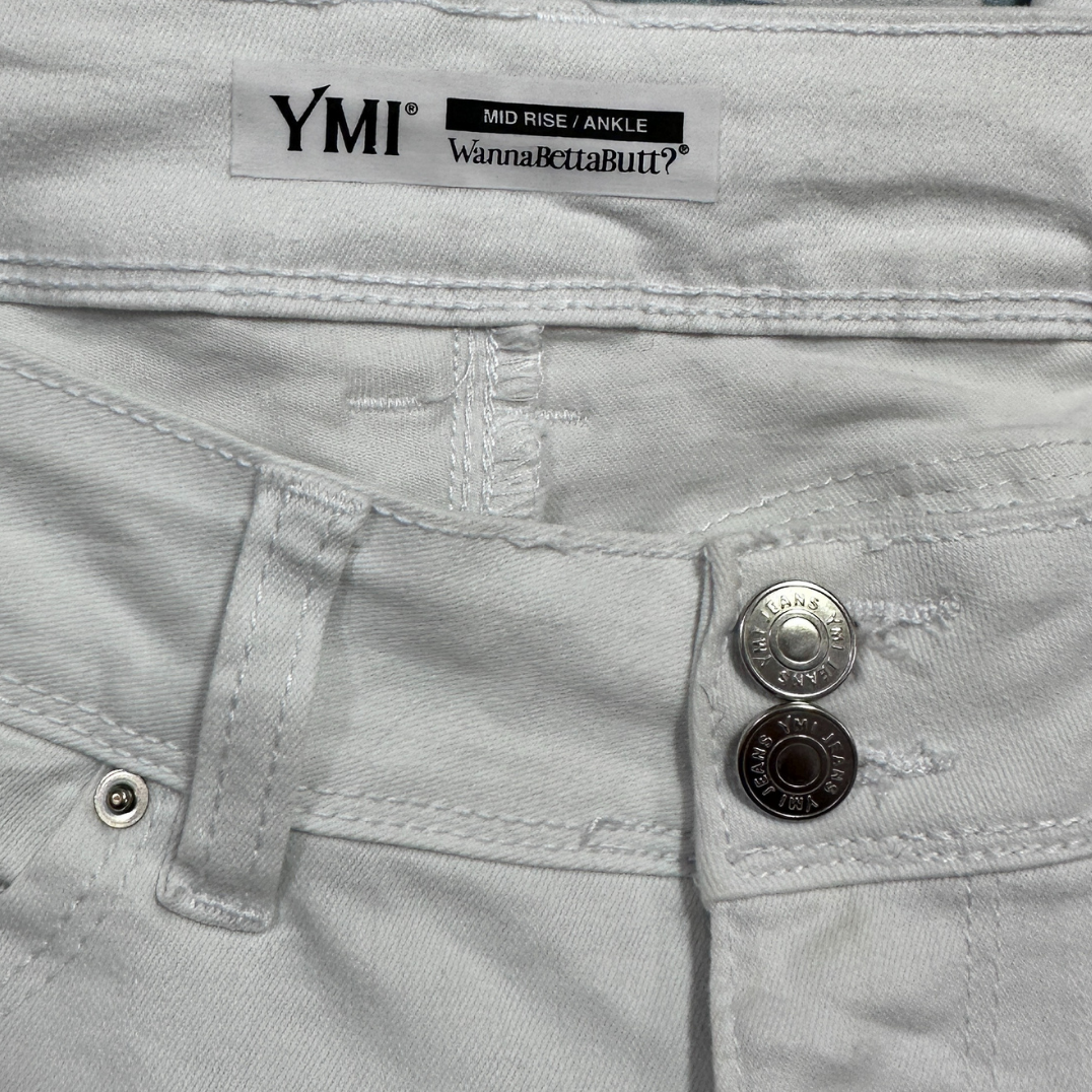 YMI WannaBettaButt White Distressed Jeans