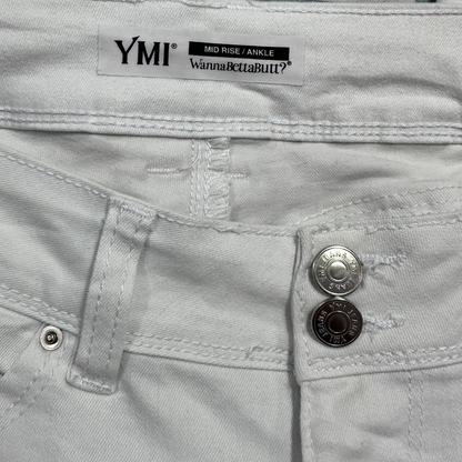 YMI WannaBettaButt White Distressed Jeans