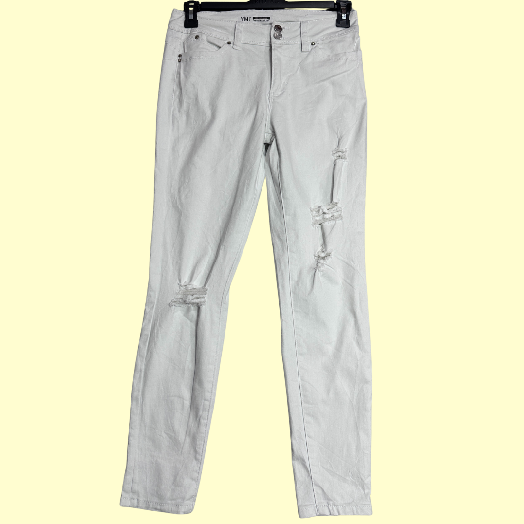 YMI WannaBettaButt White Distressed Jeans