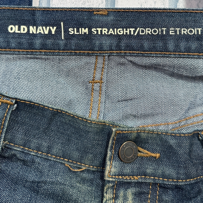 Old Navy Slim Straight Men’s Jeans in a dark blue wash