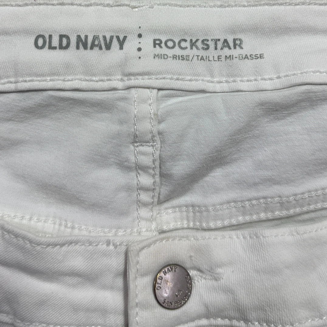Old Navy Rockstar White Distressed Jeans