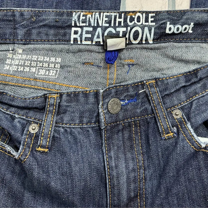 Kenneth Cole Reaction Bootcut Jeans in a classic medium blue wash.