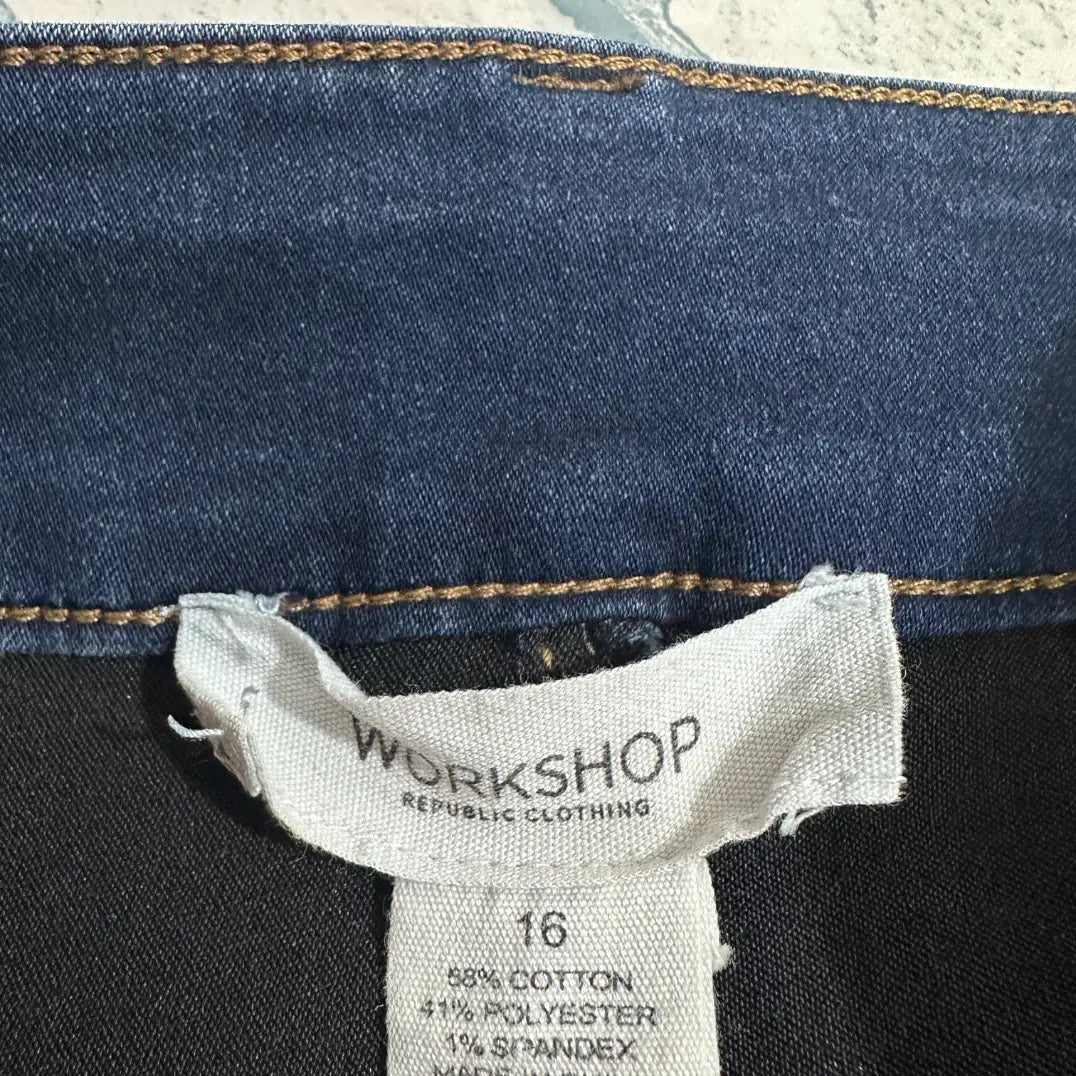 🖤 WORKSHOP Republic Clothing Dark Blue Stretch Denim Jeans 🖤