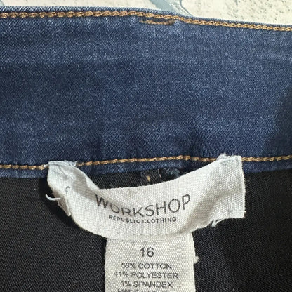 🖤 WORKSHOP Republic Clothing Dark Blue Stretch Denim Jeans 🖤