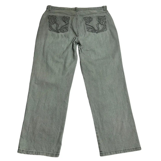 🌿 Gloria Vanderbilt Grey Denim Jeans Elegant Straight Fit 🌿