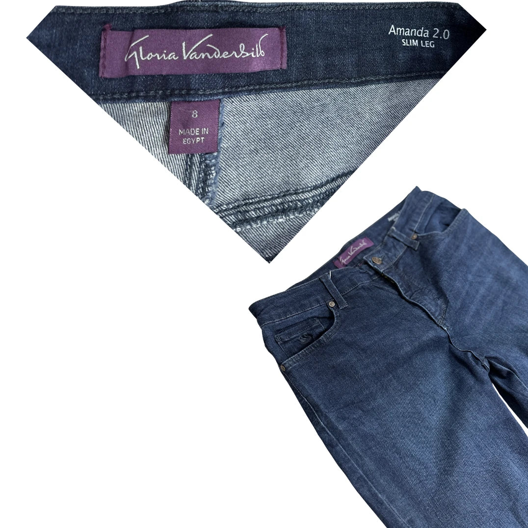 Gloria Vanderbilt Amanda 2.0 Slim Leg Dark Blue Jeans