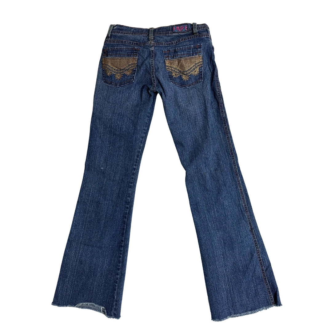 BLU GIRL Embroidered Pocket Bootcut Denim Jeans 💙